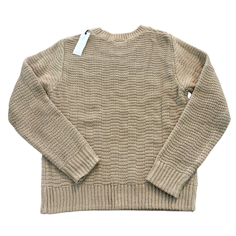 Sage + Steel Womens XXL Beige Chunky Knit Crewneck Sweater NWT